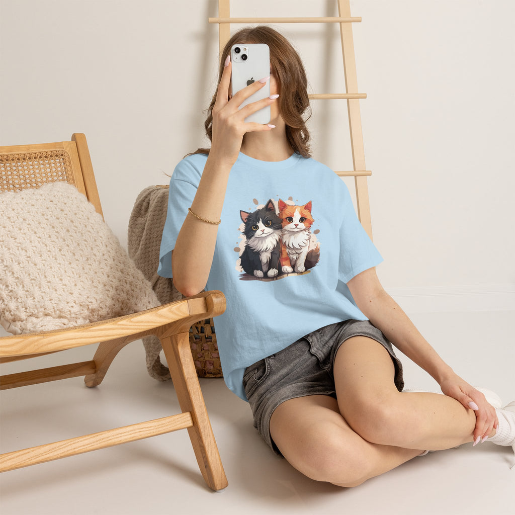Women's Double Cat Heavy Cotton Tee