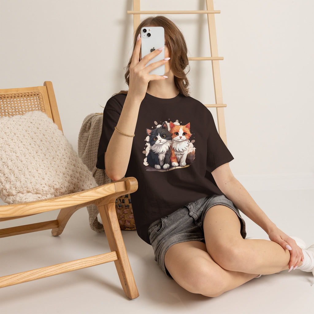 Women's Double Cat Heavy Cotton Tee