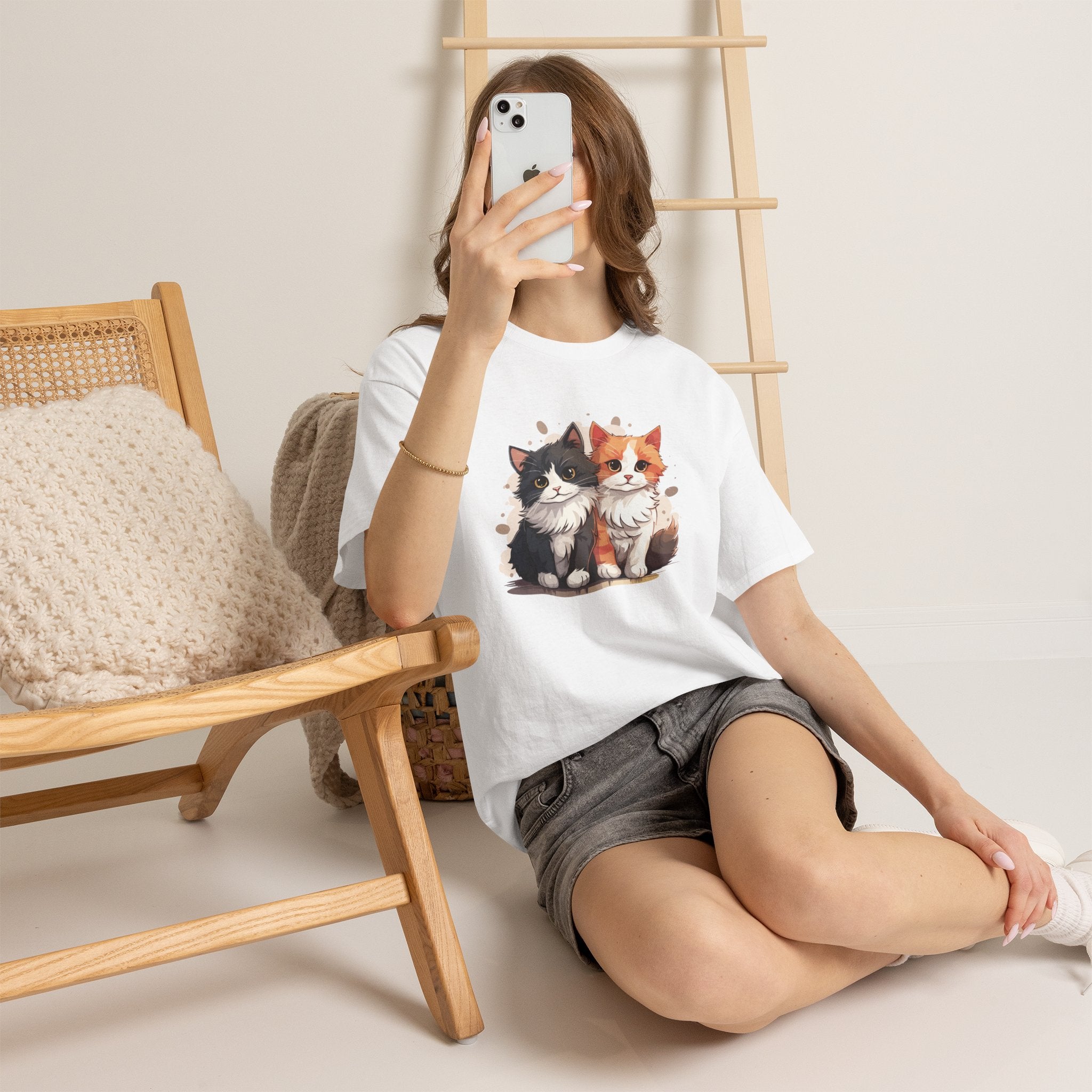 Women's Double Cat Heavy Cotton Tee