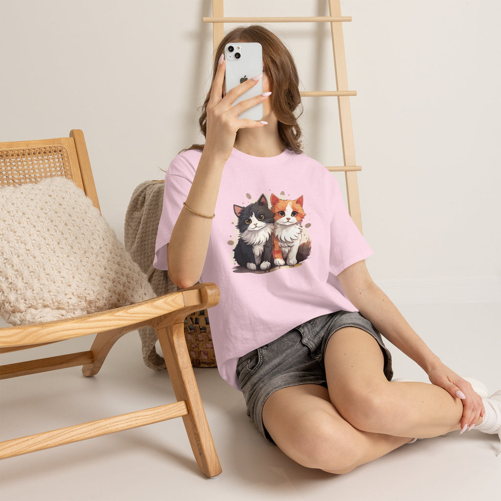 Women's Double Cat Heavy Cotton Tee