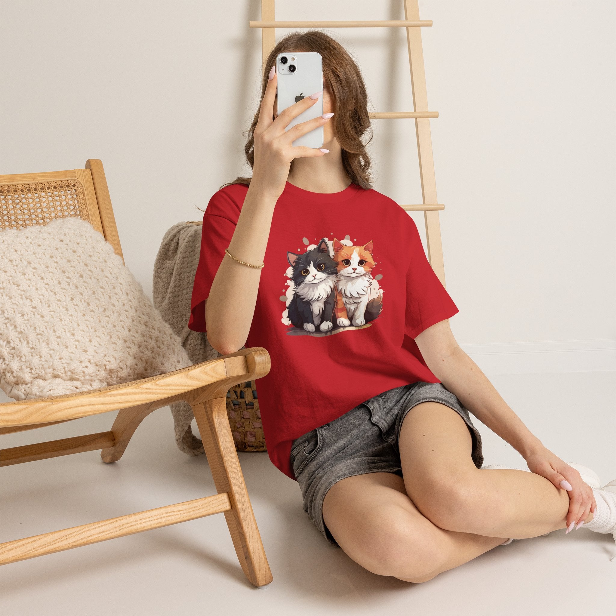 Women's Double Cat Heavy Cotton Tee