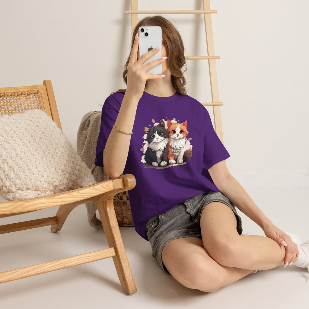 Women's Double Cat Heavy Cotton Tee