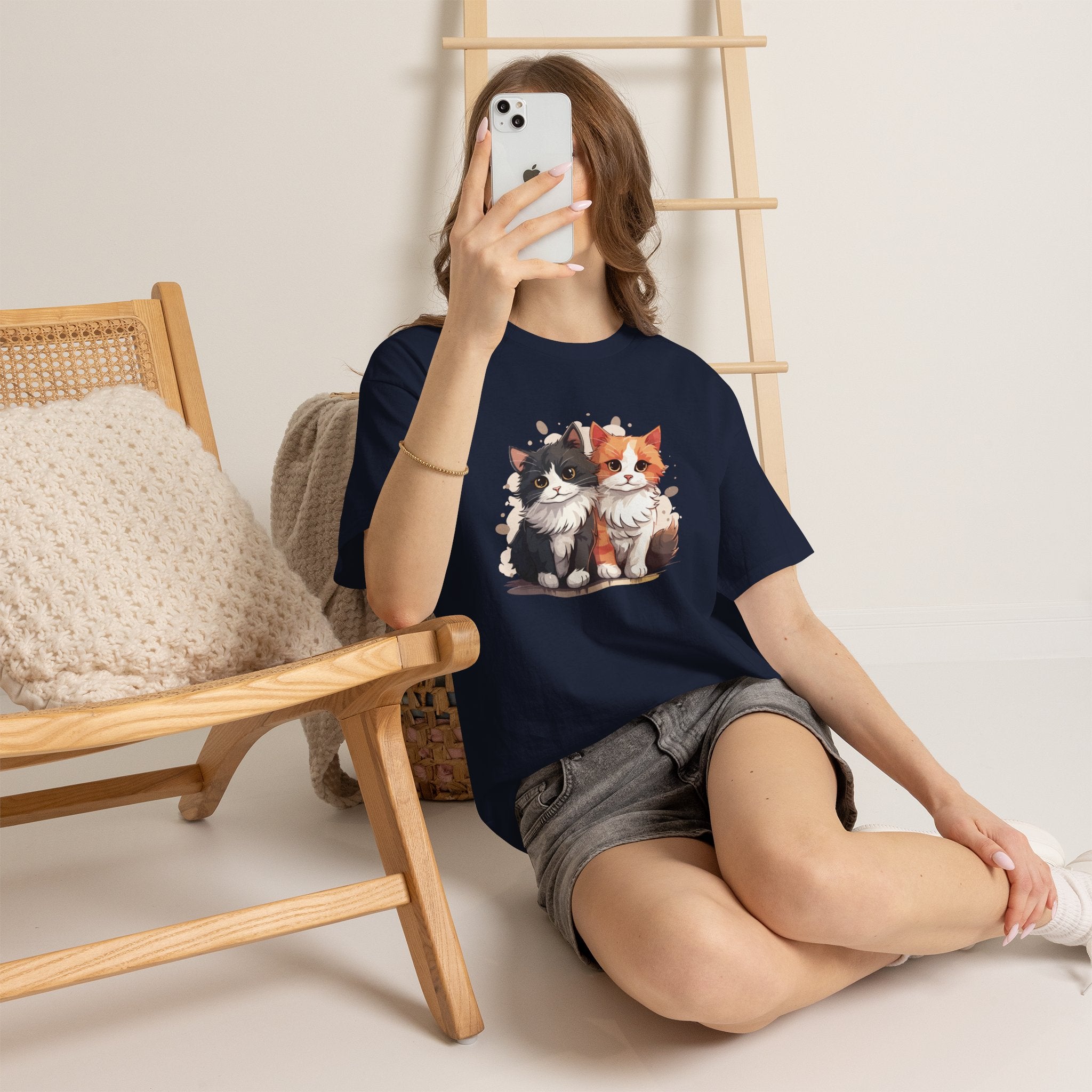 Women's Double Cat Heavy Cotton Tee