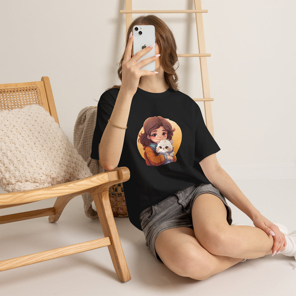 Women's My Cat print Heavy Cotton Tee