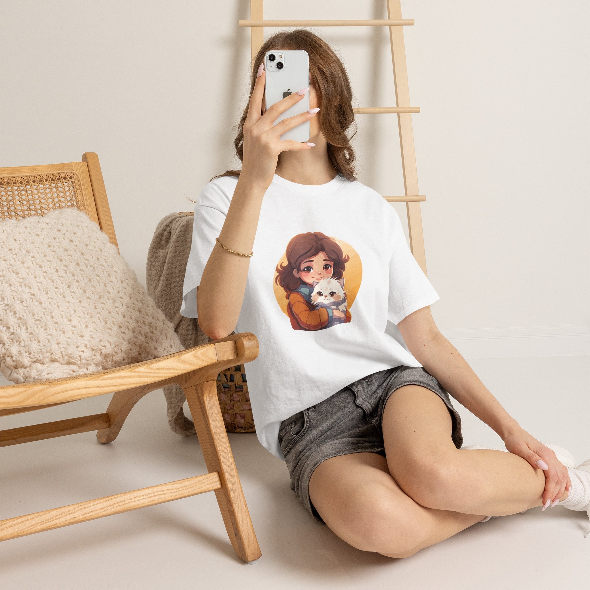 Women's My Cat print Heavy Cotton Tee
